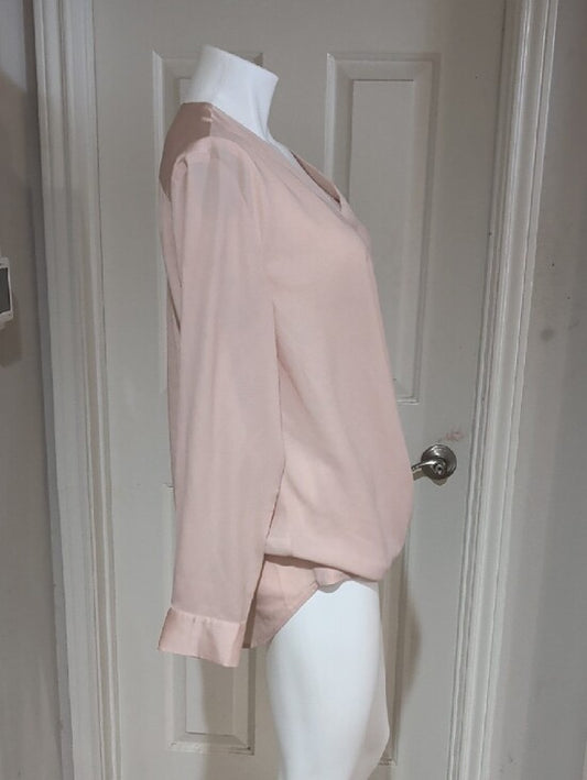Ann Taylor Soft Blush Wrap-Style Blouse Women's Large