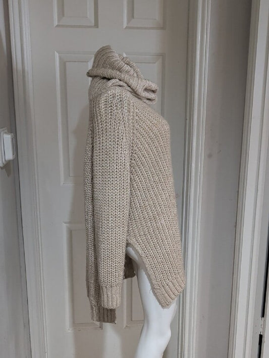 H&M Cream Cowl Neck Chunky Knit Sweater Women's Medium
