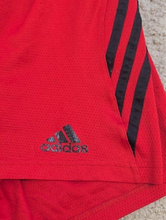 adidas Men’s Red Performance Training Shorts with Black Accents Medium