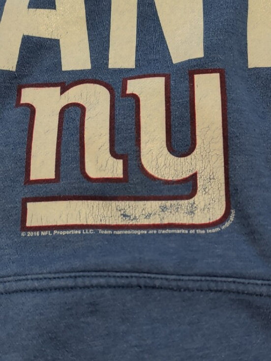 NFL Team Apparel Blue Hoodie with White Logo NY Giants Men's Large
