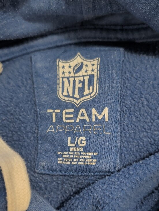 NFL Team Apparel Blue Hoodie with White Logo NY Giants Men's Large