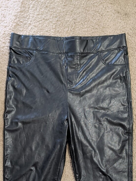 Anna & Ava Black Ribbed Waistband Leggings Women's XL