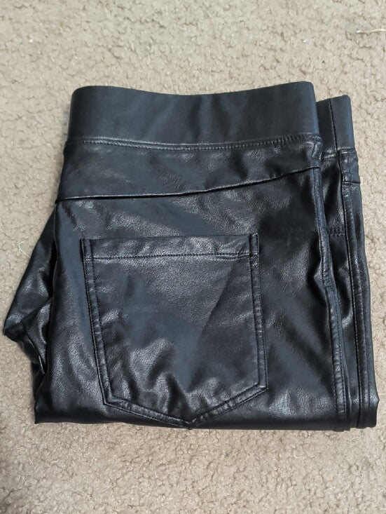 Anna & Ava Black Ribbed Waistband Leggings Women's XL