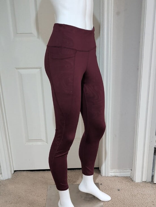 Avia Burgundy High-Rise Leggings Women's Medium