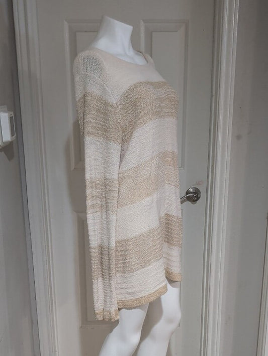 Calvin Klein Jeans Cream and Tan Knit Tunic Women's XXL