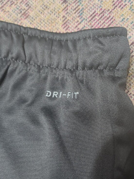 Nike Grey Men's Dri-Fit Sweatpants with White Swoosh & Red-Blue Team Patch Large