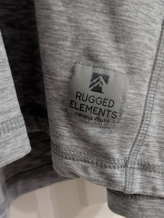 Rugged Elements Light Gray Long Sleeve Athletic Tee Men's Large