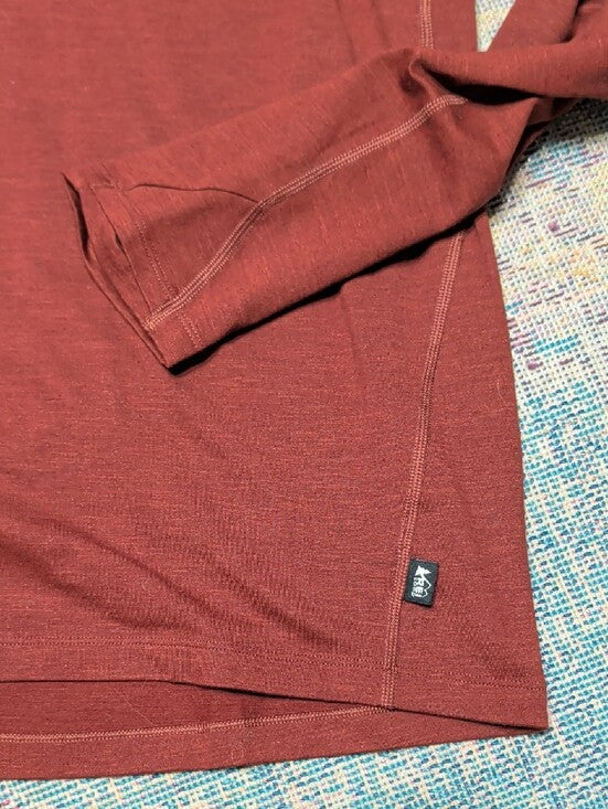 REI Men's Long-Sleeve Crewneck Shirt - Burgundy Large