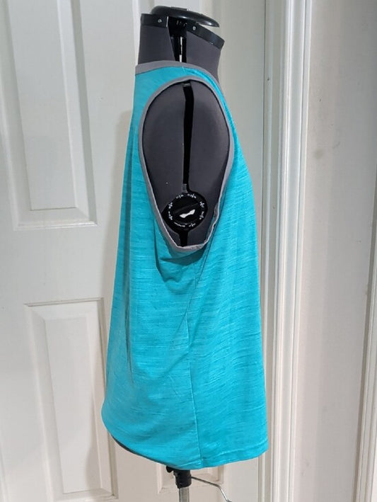 Adidas Teal Athletic Tank with Gray Trim Men's Large