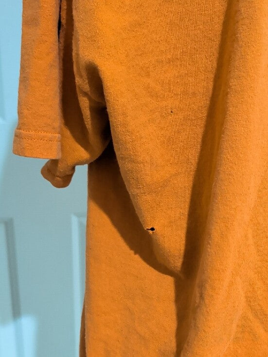 Majestic Orange Orioles Script Short Sleeve Tee Men's Large