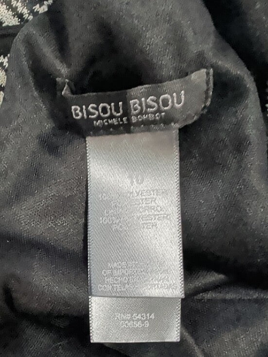 Bisou Bisou Knit Boatneck Chevron Maxi Dress in Teal, Black & White Women's 10