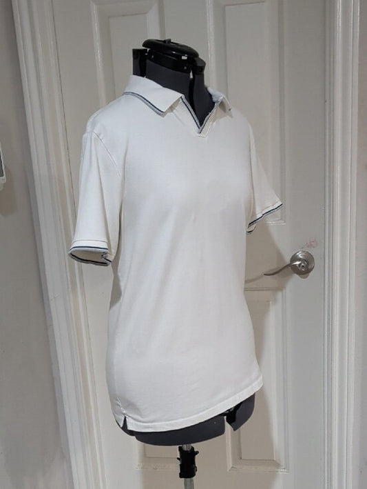Ben Sherman White Polo with Navy Trim Men's Small