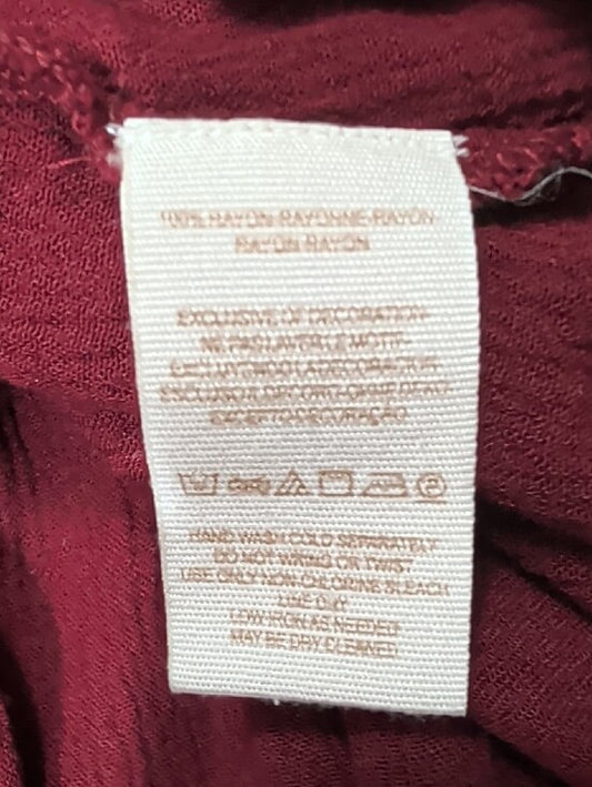 Free People Burgundy Boho Embellished Tunic Top Women's Medium