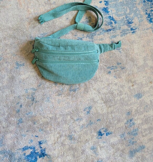 Wild Fable Corduroy Sage Green Adjustable Waist Bag Fanny Pack