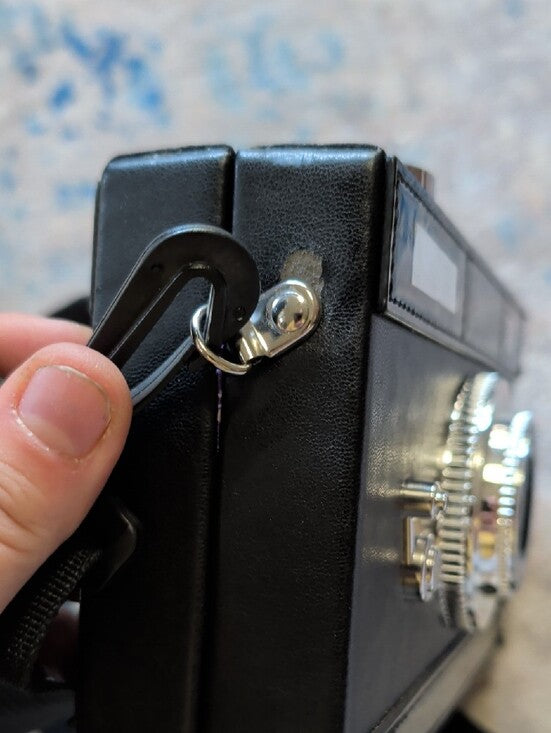 Vintage-Style Black Compact Film Camera Purse with Shoulder Strap - Lydia Camera Crossbag