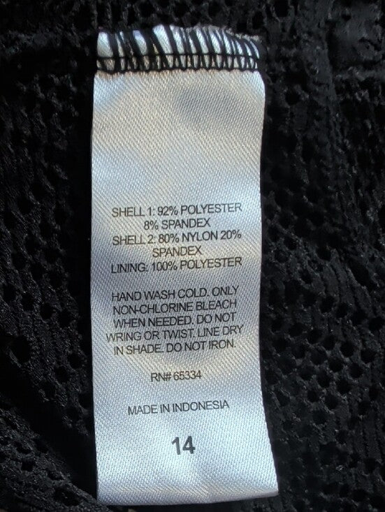 Black Stretch Crochet Lace Tank Top - Unbranded Swim Cover-Up - Women's XS