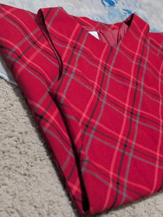 Talbots Kids Red Plaid Sleeveless A-Line Dress Girls 12