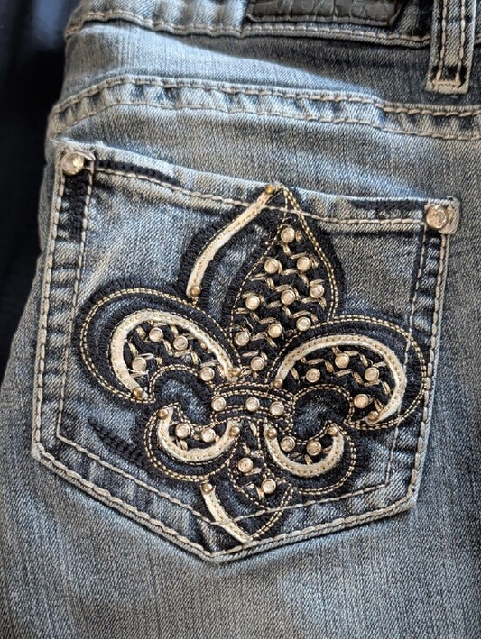 Vintage ZCO Jeans 90s Slim Straight McBling Embroidered Jeans Women's 11 Y2K