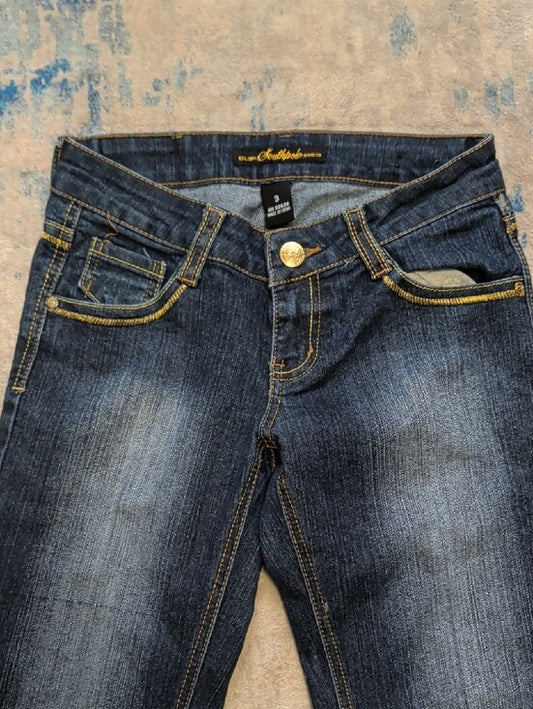 South Pole Dark Blue Ultra Low-Rise Straight Leg Jeans Women's 3