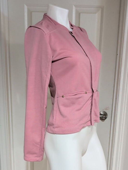 Retro 2012 Diesel Pink Snap-Front Lightweight Blazer Jacket Women's Medium Y2K