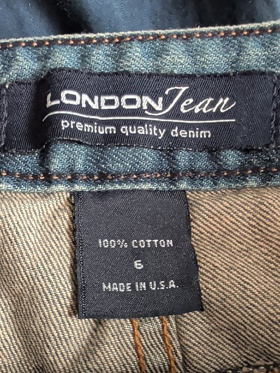 London Jean Y2K Dark Wash Denim Pleated Mini Skirt Women's 6 2007 Release