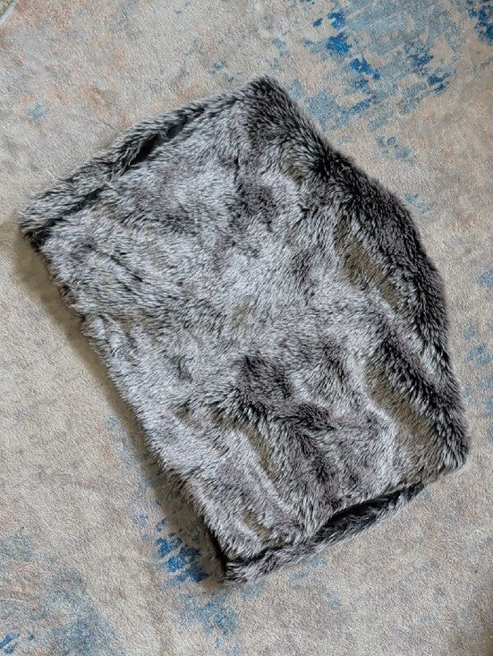 Forever 21 Plush Grey Faux-Fur Colero Shrug Women's Small