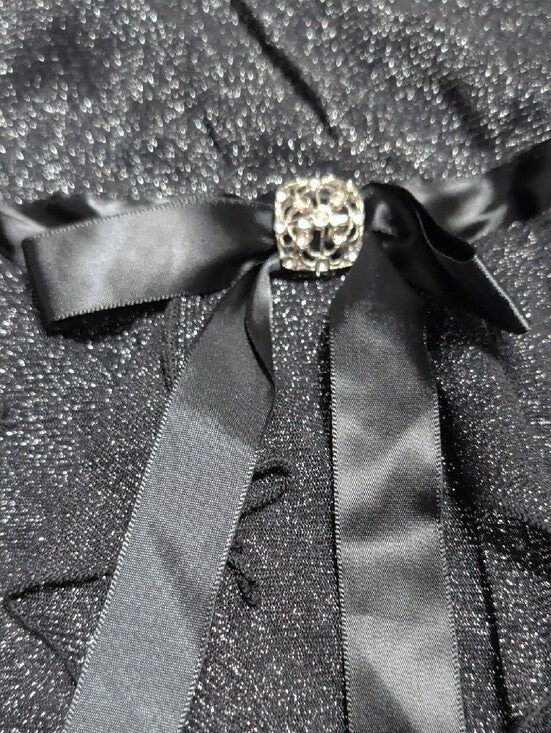 I.N. Girl Black Sparkle Party Dress with Satin Bow Kids 7