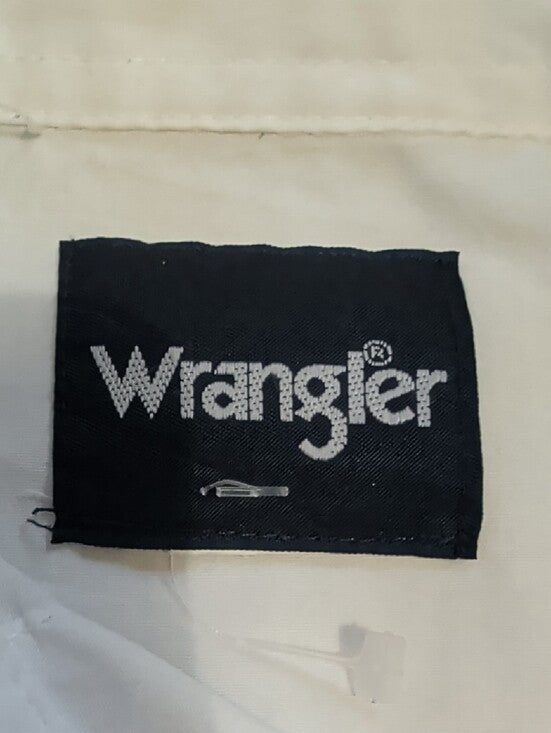 Classic Wrangler White Western-Style Button-Up Pearl Snap Shirt Sheer Retro Men's Large Tall