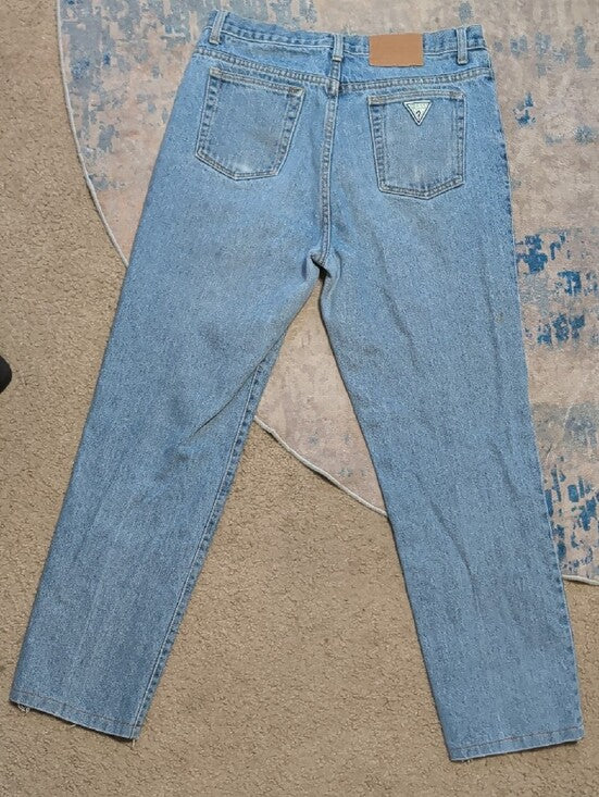 Vintage Guess By Georges Marciano Men's Light Blue Straight Jeans W36