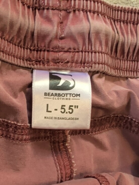 Bearbottom Clothing Men's Pink Athletic Drawstring Shorts Large - 5.5"