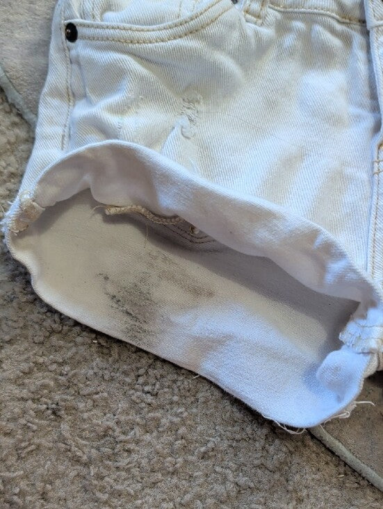 Lucky Brand Kids Cream Distressed Cuffed Denim Shorts Girls 12