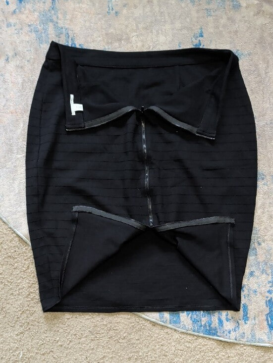 Halogen Black Ribbed Pencil Skirt Women's 12P