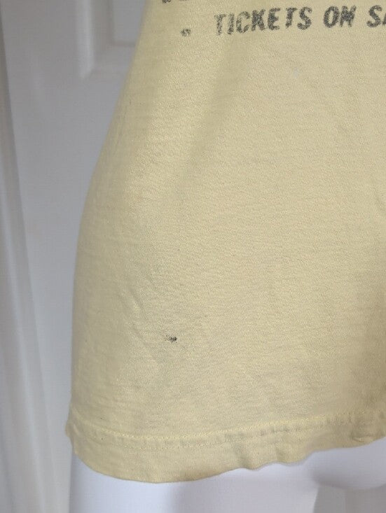 Retro ELVIS Pale Yellow Elvis Concert Graphic Tee Women's Medium