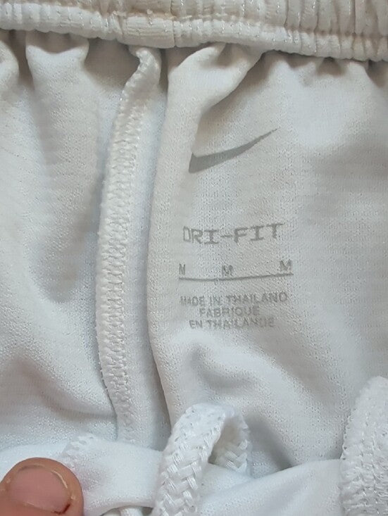 Nike Dri-Fit Kids White Athletic Shorts with Black Stripe Trim Boy's Medium