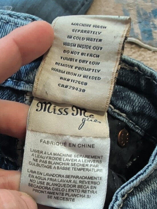 Miss Me Girls Kids Blue Flare Jeans with Subtle Whiskering Girls 7 US