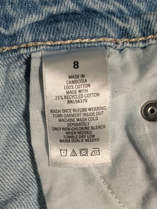 Aeropostale Light Blue Distressed Denim Jean Shorts Women's 8 US