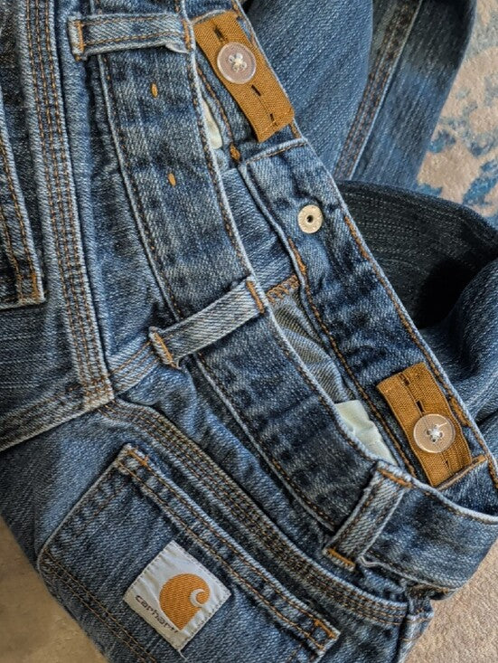 Carhartt Classic Kids Relaxed Wide-Leg Blue Denim Jeans Boys 7 US