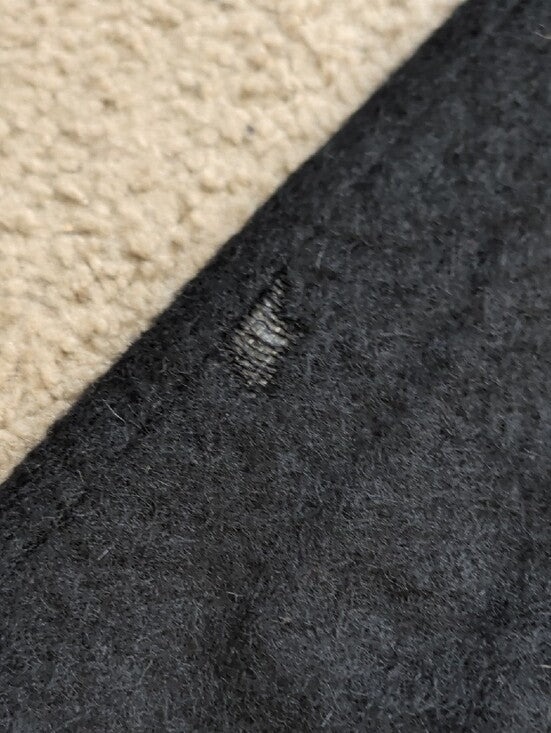 VTG Amanda Smith Classic Black Wool/Alpaca/Mohair Long Button-Front Trench Coat Women's M/L