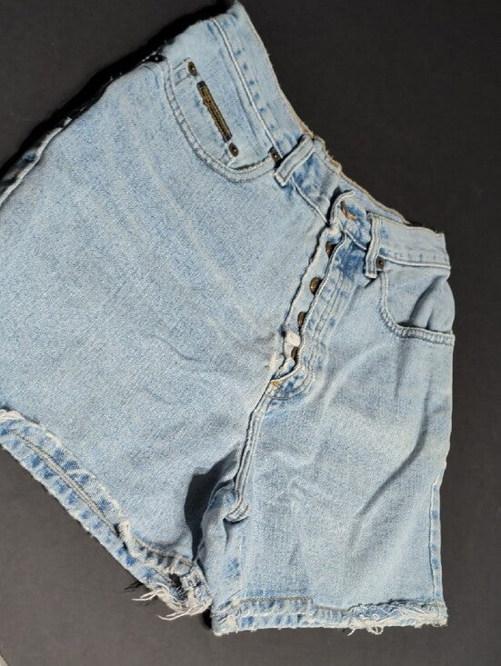 VTG Pepe Jeans High-Rise Light Blue Button-Fly Denim Shorts 1995 Women's 27 US