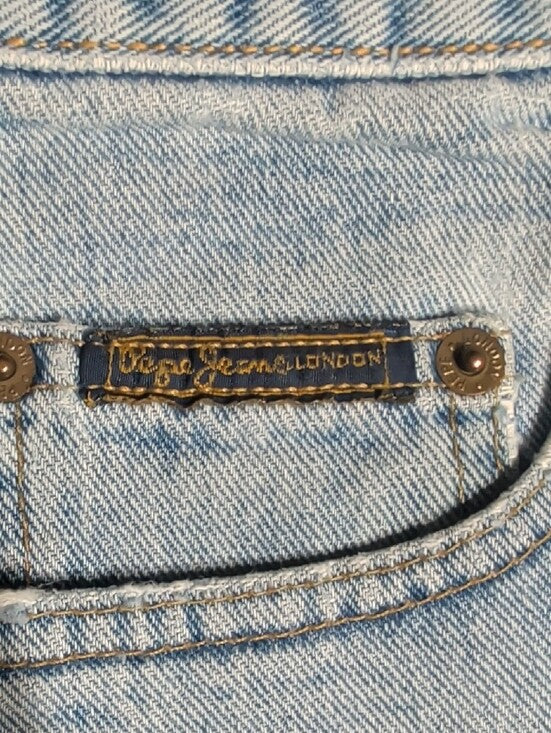 VTG Pepe Jeans High-Rise Light Blue Button-Fly Denim Shorts 1995 Women's 27 US