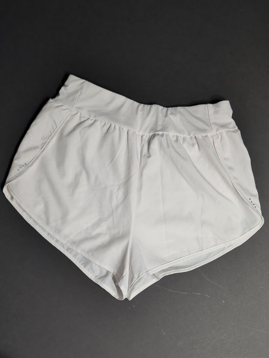 Lala Birds White Athletic Shorts with Soft Stretch Waist Women's XL