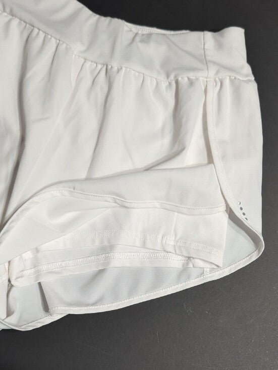 Lala Birds White Athletic Shorts with Soft Stretch Waist Women's XL