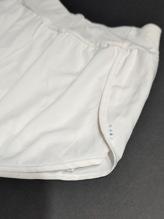 Lala Birds White Athletic Shorts with Soft Stretch Waist Women's XL