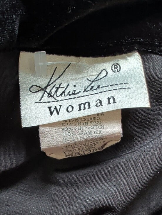 VTG Kathie Lee Collection 1996 Black Velvet Button-Front Sleep Shirt Women's 23W