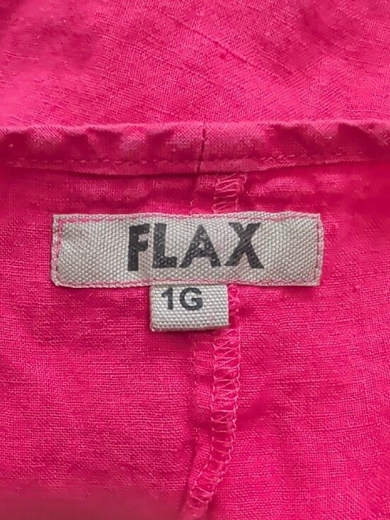 Vintage FLAX by Jeanne Engelhart 100% Linen Sleeveless Maxi Dress in Hot Pink Women's 1G