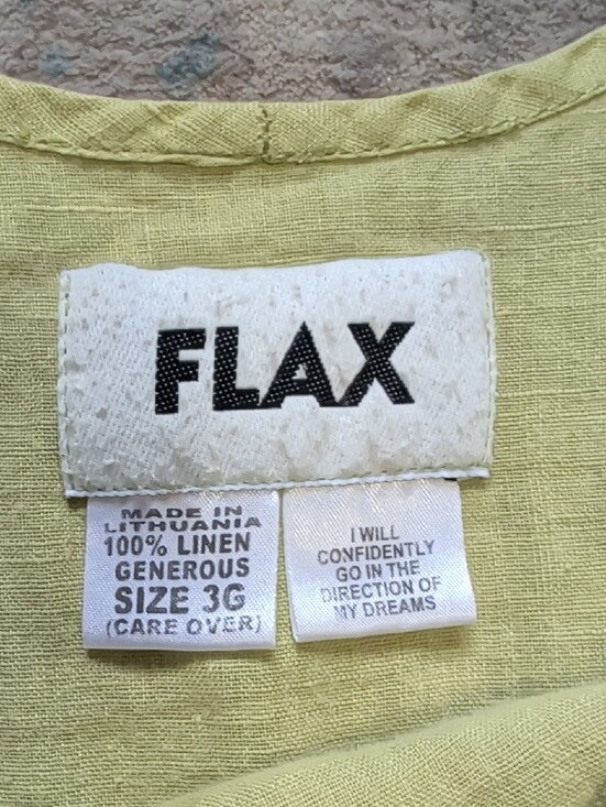 VTG Flax Sleeveless 100% Linen Maxi Dress in Pale Lime Women's 3G US