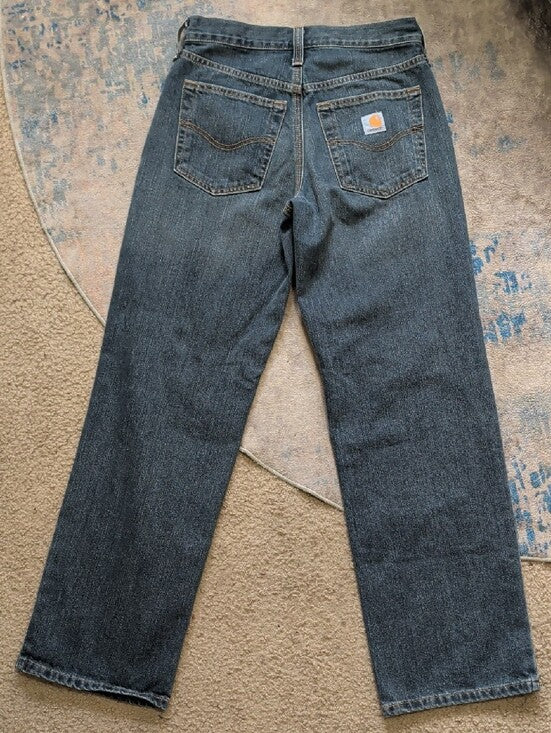 Carhartt Straight-Leg Jeans Relaxed Fit In Medium-Dark Blue Men's 28"X30"