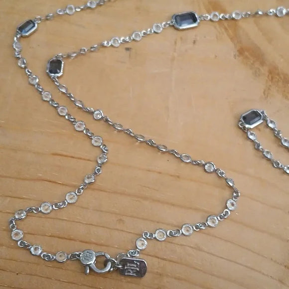Ralph Lauren Elegant Silver and Black Crystal Women's Necklace