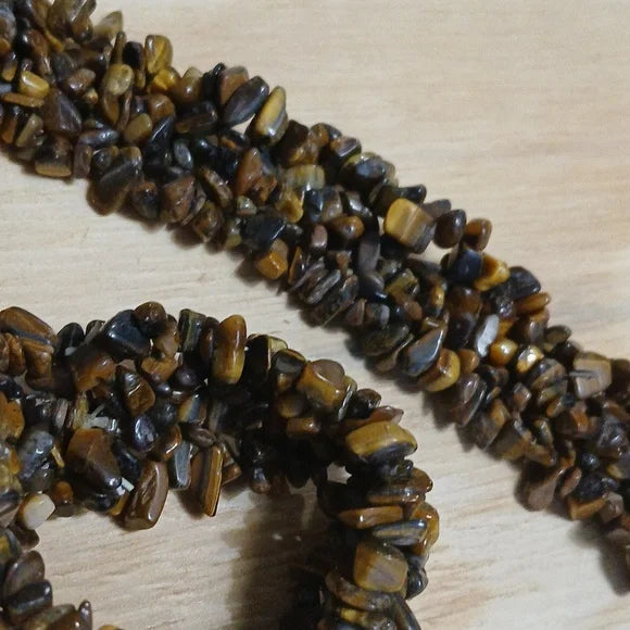Brown Tigers Eye Stone Beaded Necklace and Bracelet Set