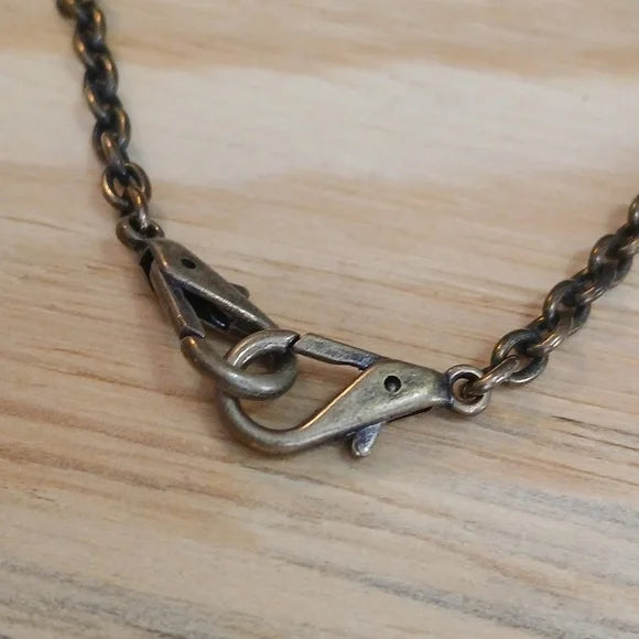 Bronze Chain Link Necklace Double Lobster Clasp Classic